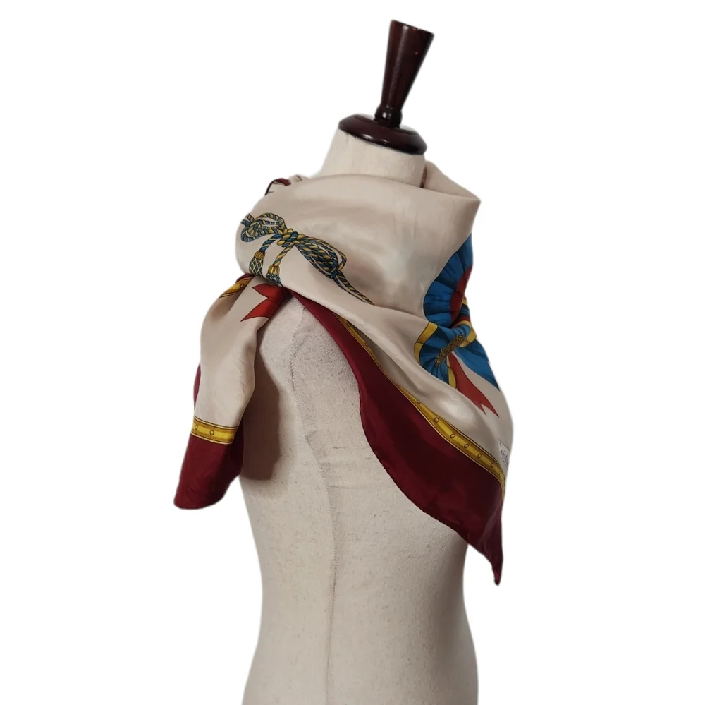 Christian Dior Silk Floral Bow Print Scarf